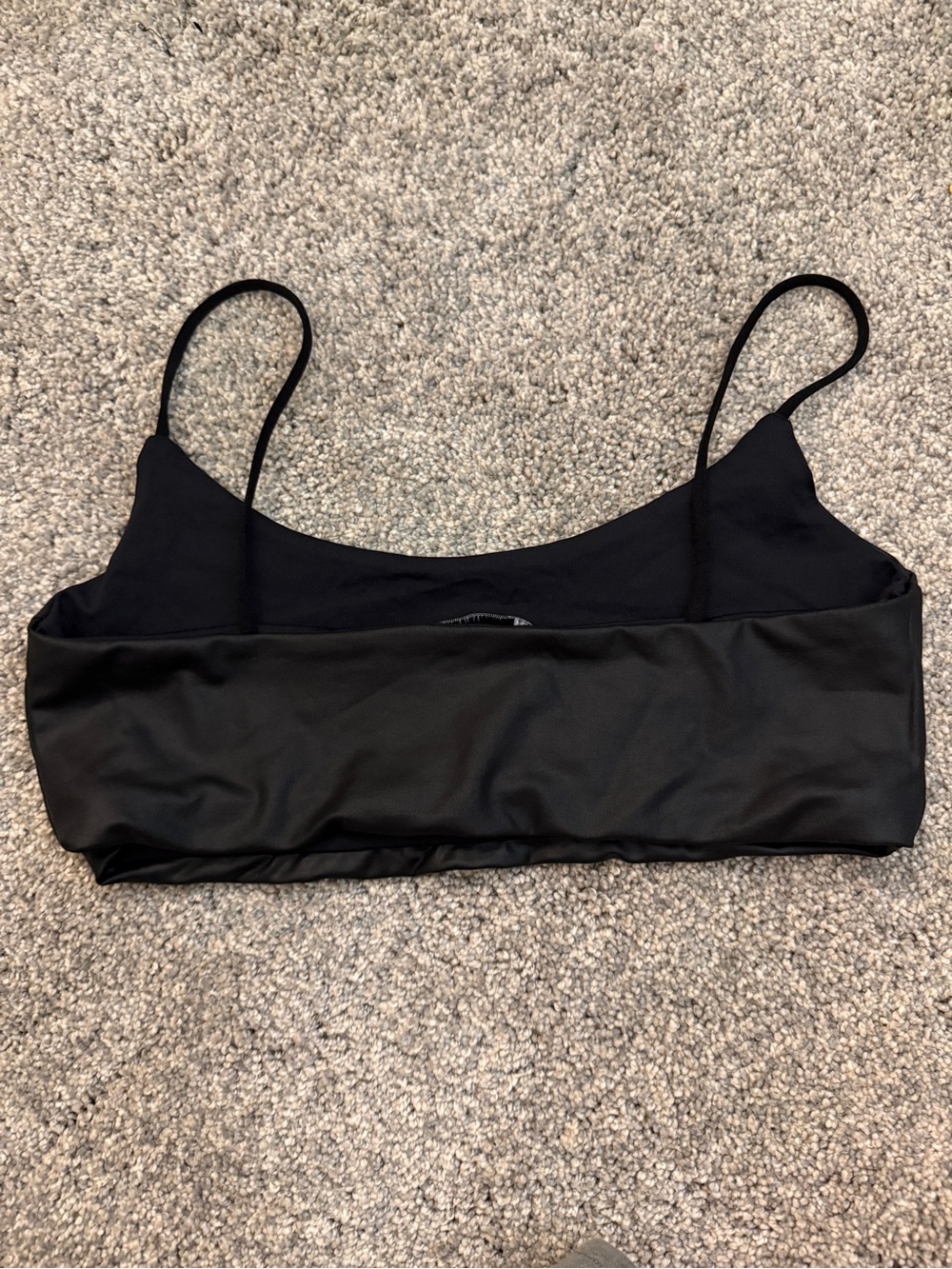 Zara Black Faux Leather Bralette Mediun